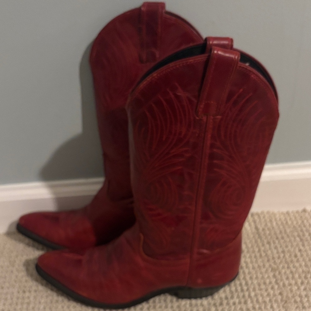 CODE WEST 7.5 Red Western Cowboy Boots